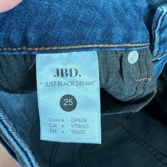 JBD Just Black Denim Jeans High Rise Skinny Raw Hem Medium Wash 25 - Picture 4 of 8